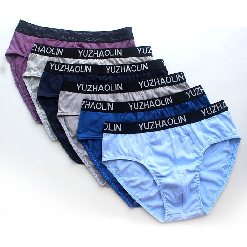 5pcs/Lot Cotton Men Birefs Mid Waist Triangle Comfortable Underwear Men Breathable Shorts Men Briefs random color: L 40-50KG