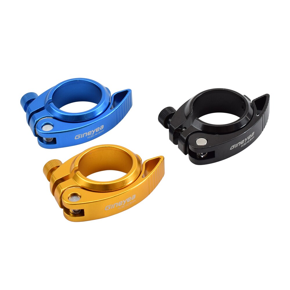 Braçadeira dobrável de liga de alumínio para bicicleta, braçadeira para selim de 40.8mm, liberação rápida, braçadeira de assento de bike dobrável para 33.9mm assento postal