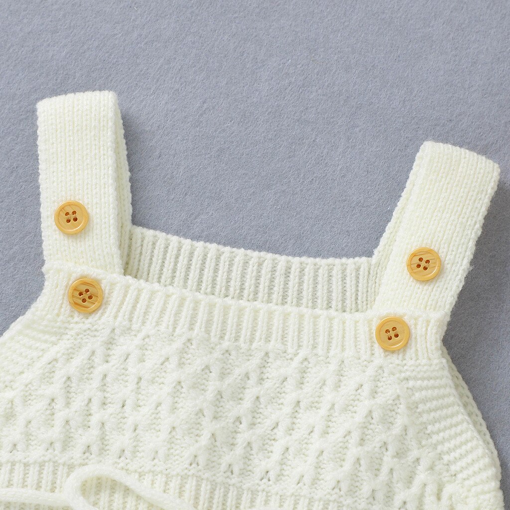 Tricot chandails body pour bébé couleur unie sans manches hiver tricot barboteuse fille garçons bouton tricot chandails combinaison