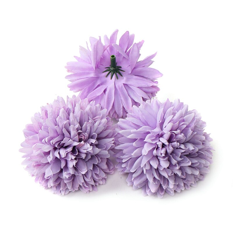5 st konstgjord blomma 7cm sidenkrysantemum blomhuvud bröllopsfest heminredning gör-det-själv krans scrapbook box hantverk: Lila