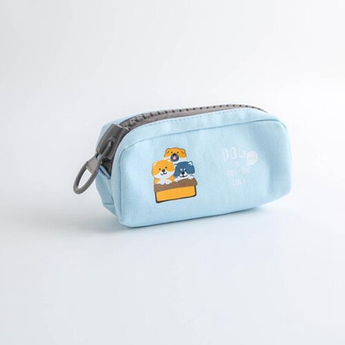 Grote Rits Etui School Etui Voor Meisjes Jongens Student Briefpapier Canvas Fruit Potlood Tas Leuke Pen Box School levert: blue
