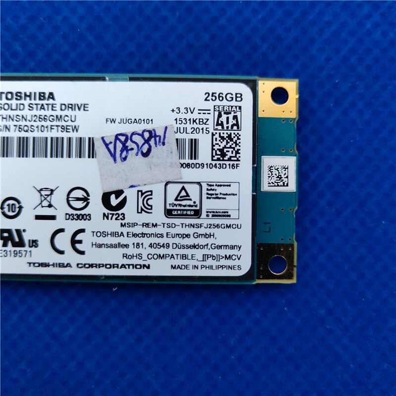 Toshiba THNSNJ256GMCU 256GB msata interno SSD 75QS101FT9EW FKB0EB A5A003662 A P366218