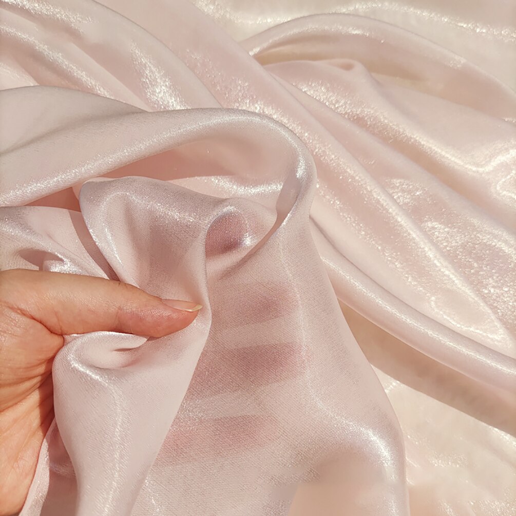Kolorowa jednokolorowa tkanina z organzy przędzy sukienka Organza suknia ślubna tkanina do szycia Diy 50cm x 150cm: 10