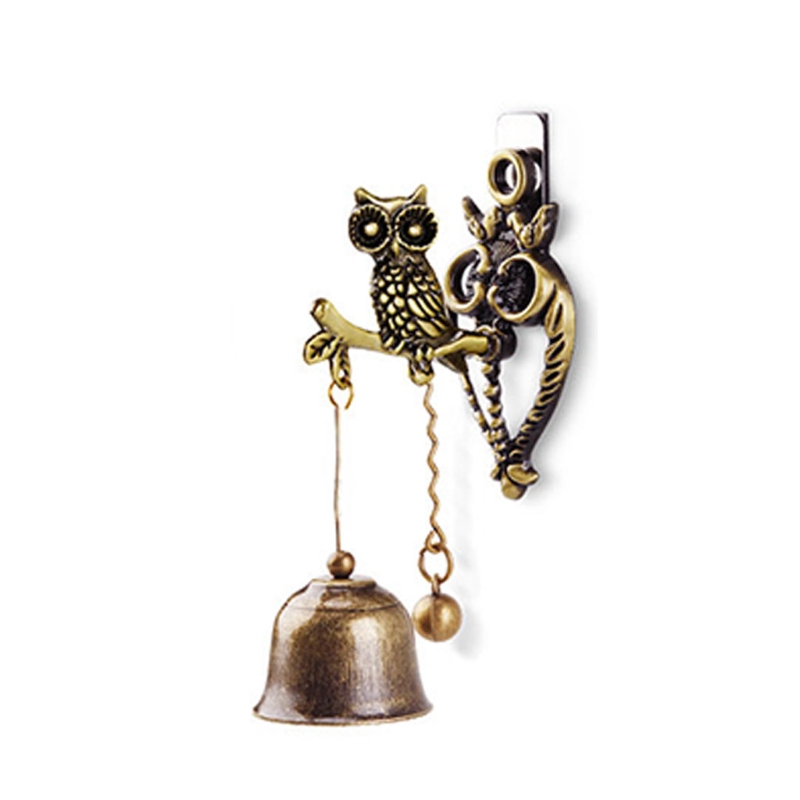 Magnetic Retro Doorbell Wall Mount Animal Door Reminder Bell Home Ornament: owl