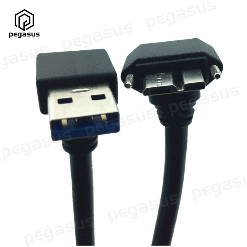 25cm USB 3.0 Micro B 90° UP Angle to USB3.0 A Male Down Angle Cable