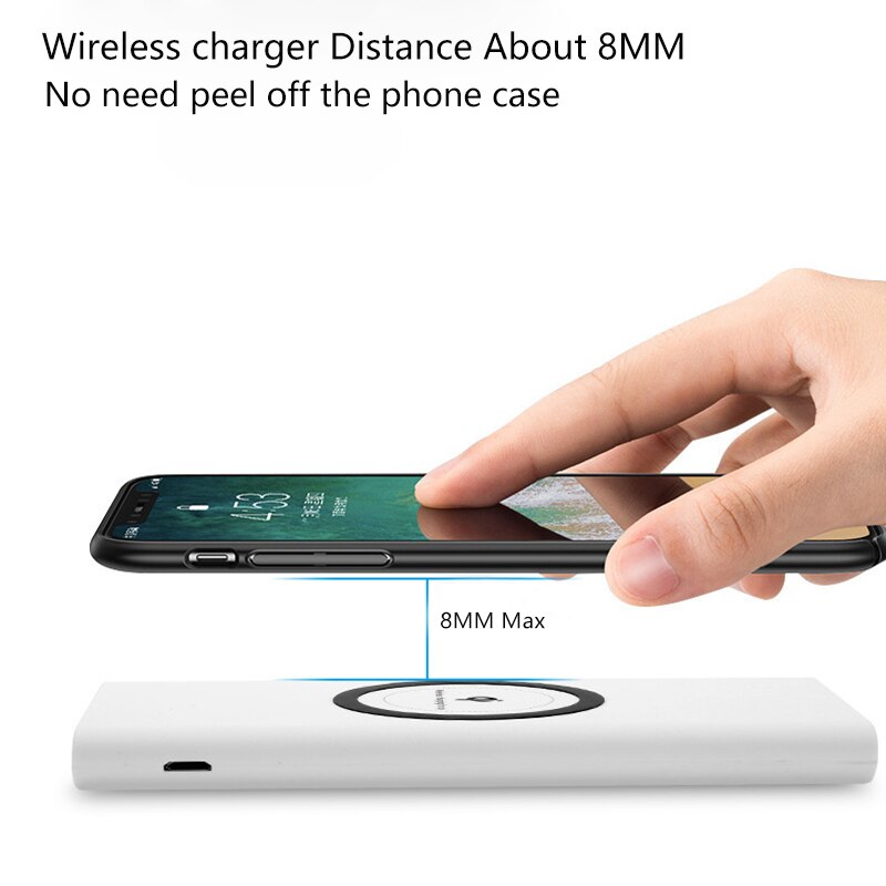 20000mAh Portable External Battery Power Bank Qi Wireless Charger PowerBank For iPhone X 8 Plus Samsung S10 S9 S8 Poverbank