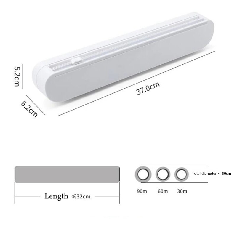 Fixing Foil Cling Film Wrap Dispenser Food Wrap Dispenser Cutter Plastic Sharp Cutter Storage Holder Tool Accessories