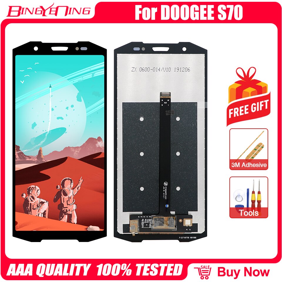 BingYeNing For DOOGEE S30/S40/S50/S60/S60 Lite/S70 Screen Assembly + Frame Assembly Feplacement: S70 No frame