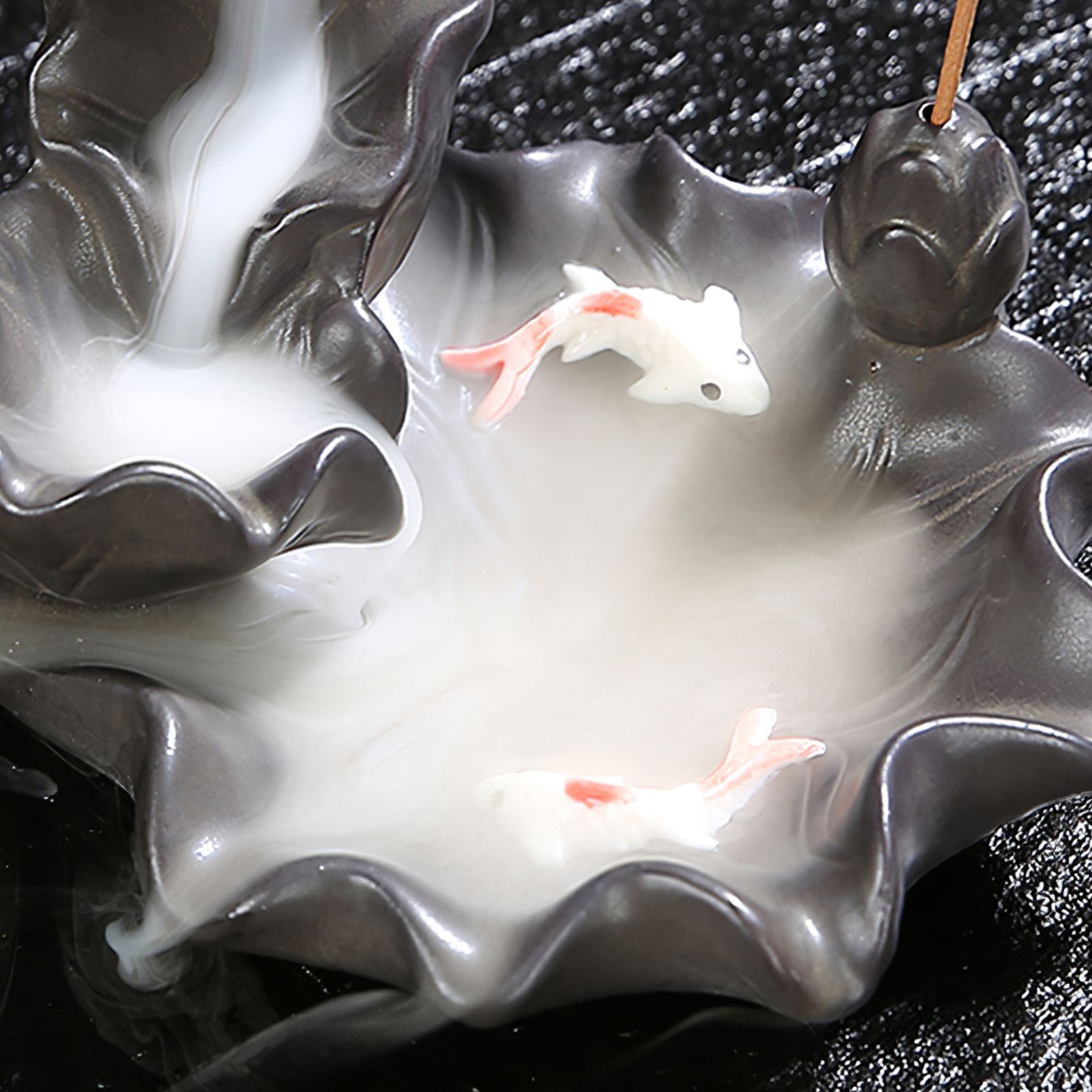 Black Bergamot Backflow Incense Burner Ceramic Incense Holder Small Cone Censer 1pc Incense Base for Home Decor