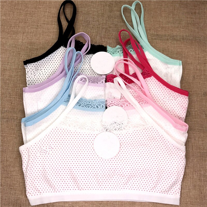 5pc Modal A Bra For A Teenager With Removable Pad Thin Strap Bra For Small Breasts Top Vest Bra White Sport Girl Teen Cute