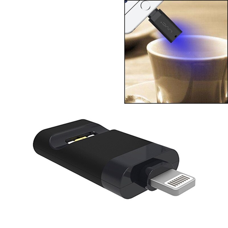 Draagbare Kiemdodende Lichten Smartphone Uv Sanitizer Voor Iphone Se 11 Pro Max Huawei Xiaomi Telefoon Desinfectie Licht Poort Opladen: 8Pin Black