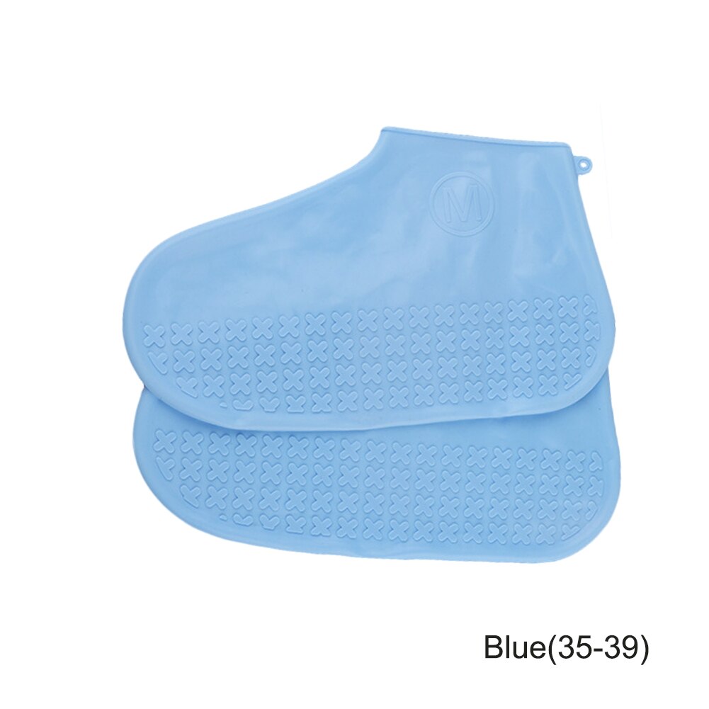 2019 nuovo copriscarpe impermeabile in Silicone da esterno antipioggia escursionismo antiscivolo 4 colori: Blue(35-39)
