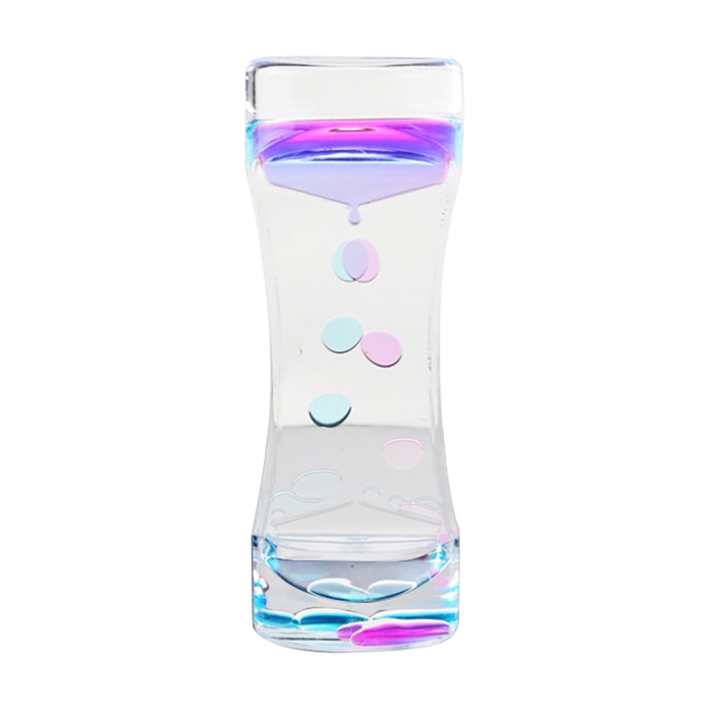Hourglass Sensory Visual Stimulation Timer Decompression Toy Water Floating Oil Liquid Visual Motion Timer Glass