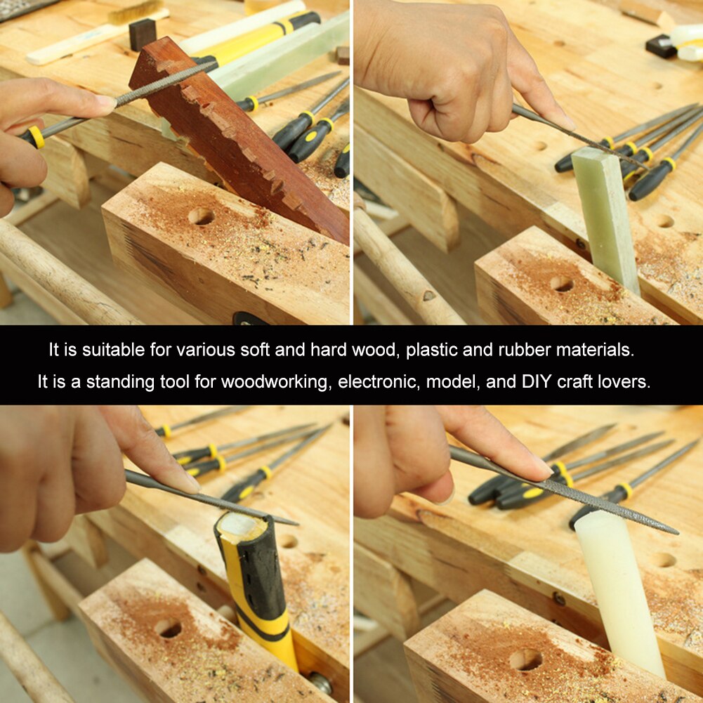 6pcs 140mm Metal Filing Rasp Needle File Wood Carving Tool Woodworking File Hand Tool Set