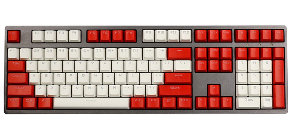 Cherry Vlossom Theme Top Printed 104 Key Keycaps Keys Caps Set for Mechanical Keyboard for Gaming Mechanical Keyboard: Red  white