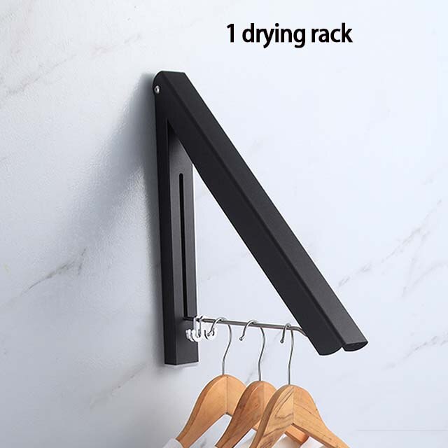 Porte-linge mural en aluminium, support de séchage rétractable pour vêtements, gain de place à l'intérieur et à l'extérieur, corde à linge pour la maison: 1 drying rack-B