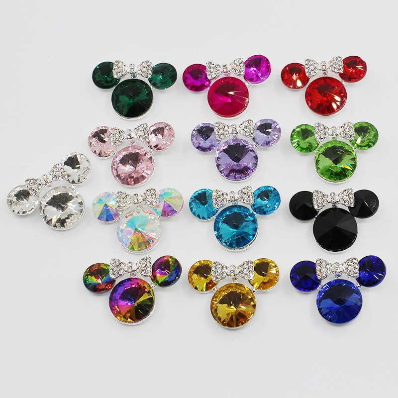 5pc 20 x 30mm flerfarvede glas rhinsten knapper til tøj sofa håndværk knop diamant sytilbehør