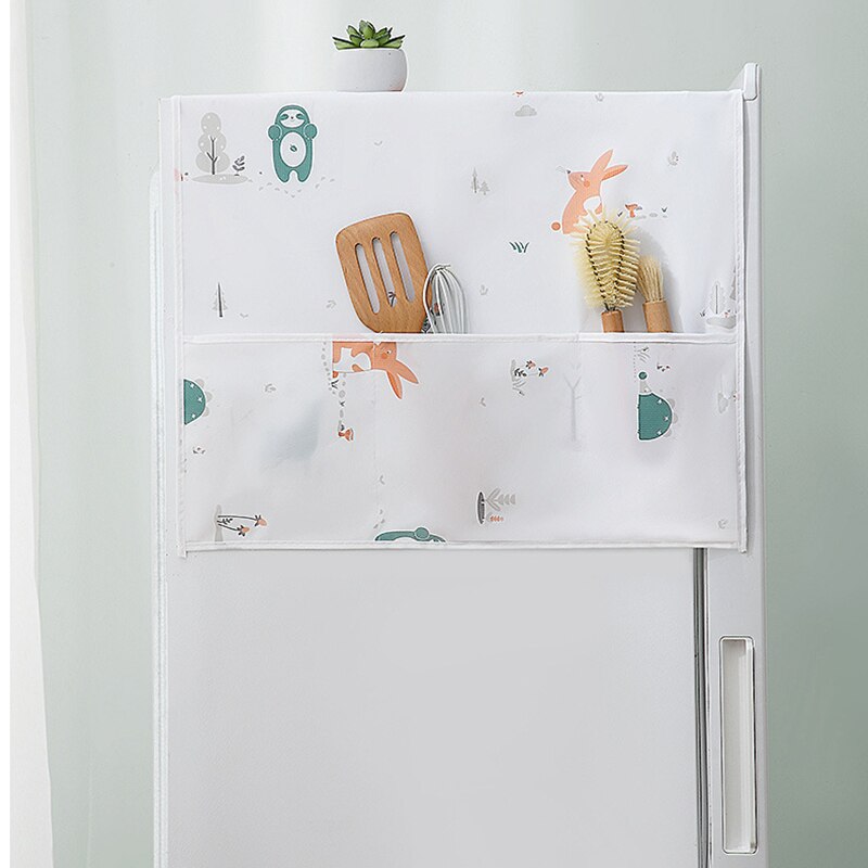 Cubierta blanca antipolvo para refrigerador, con bolsa de almacenamiento, cubierta impermeable para muebles, patrón de necesidad diaria Simple: color 11