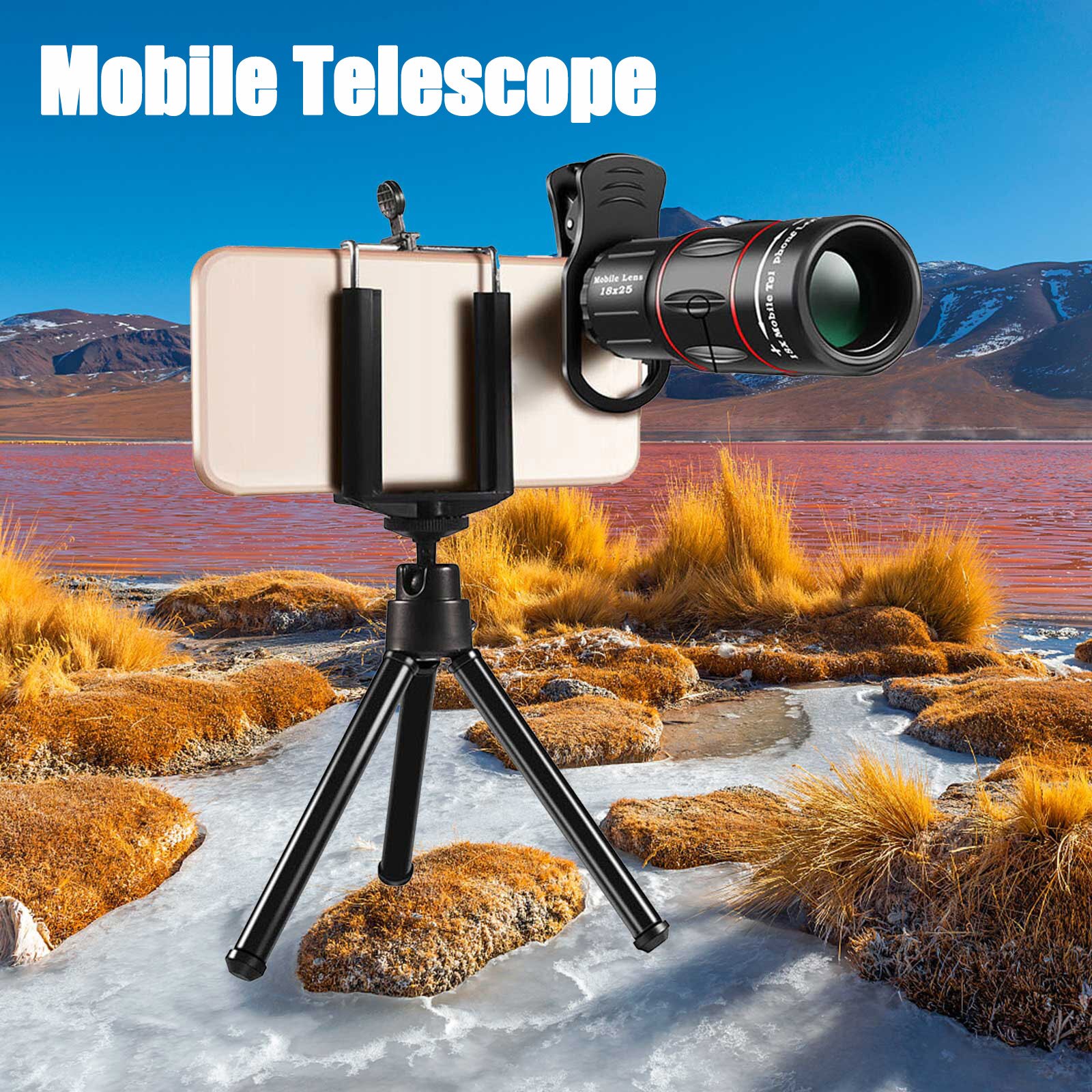 40X60 Zoom Optical HD BAK4 Prism FMC Optical Lens Telescope Monocular Telescope+ Tripod+ Clip waterproof For Universal Phone