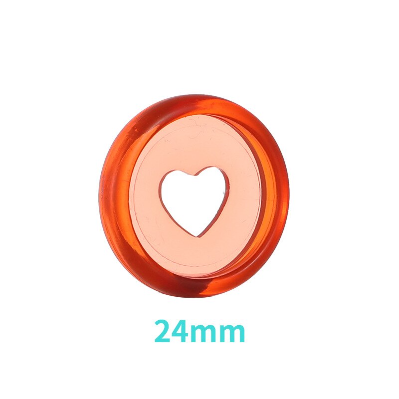 24Mm 100Pcs Office Leren Binding Levert Diy Losbladige Binding Ring 360 Graden Binding Gesp Kleur Disc liefde Gesp: Oranje