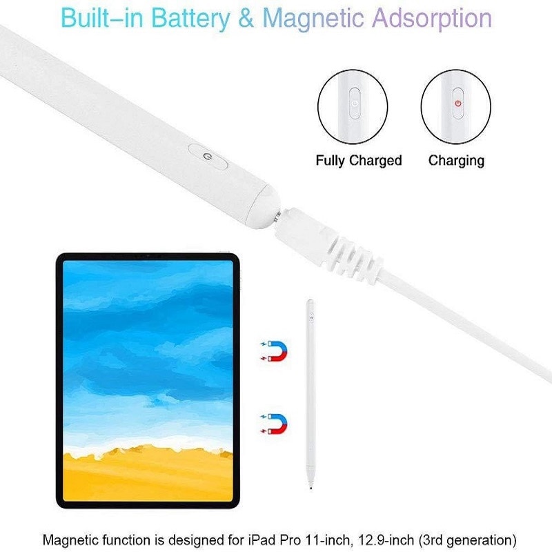 Aktiv styluspenna för apple ipad pro 11 12.9 10.5 9.7 mini 5 air phone smart stylus ritpenna handflata avvisande touchpenna