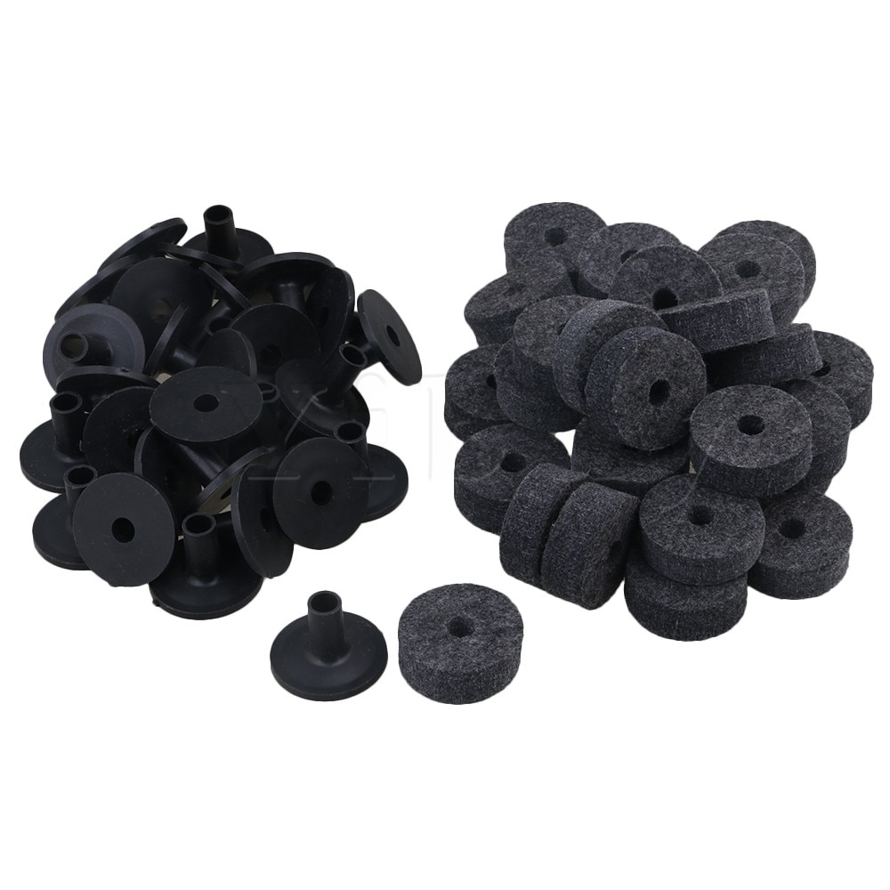 Yibuy sort trommesæt udskiftningsdele filtskiver + lange bækkenærmer af plast med flange bundpakke  of 20