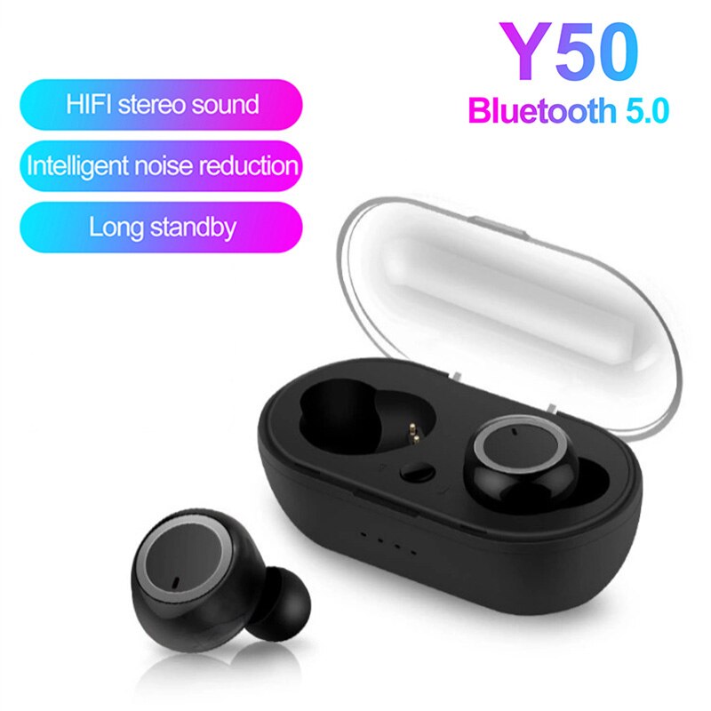 Y50 TWS Bluetooth 5.0 Headphones Wireless Earphones HIFI Stereo Headset Noise Reduction Sports Earbuds For iPhone Xiaomi Samsung