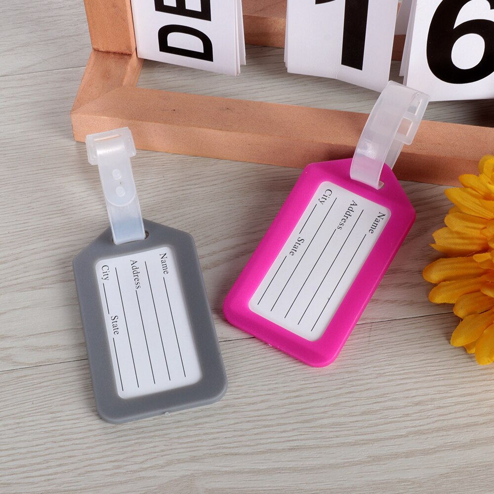1 Uds. porta Dirección de identificación para maletas de viaje, etiqueta de equipaje de plástico, etiqueta de equipaje, etiqueta portátil, accesorios de viaje para hombres y mujeres