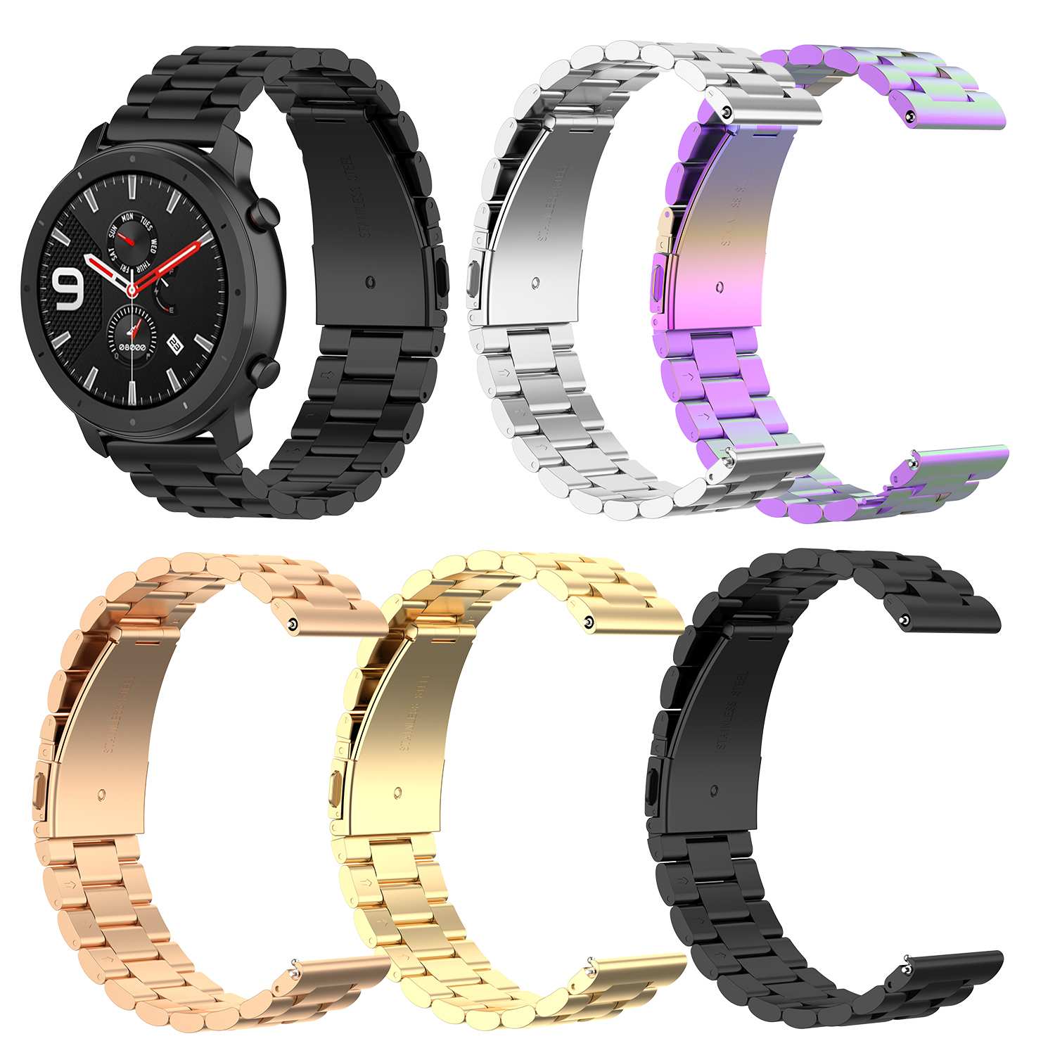 22mm remplacement bracelet de montre intelligente pour Huawei montre GT pour Haylou solaire pour Amazfit GTR 47MM pour xiaomi montre couleur BW-HL3 BW-AT1
