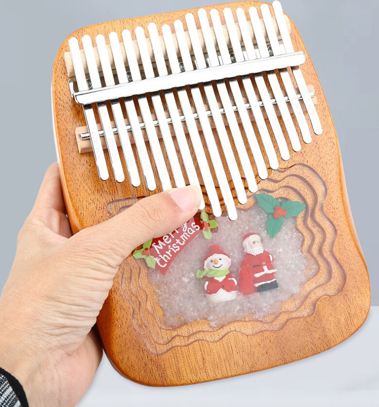 Kerstmis carlimba kalimba 17 toetsen kerstman duim piano muziekinstrument kerstman verjaardag