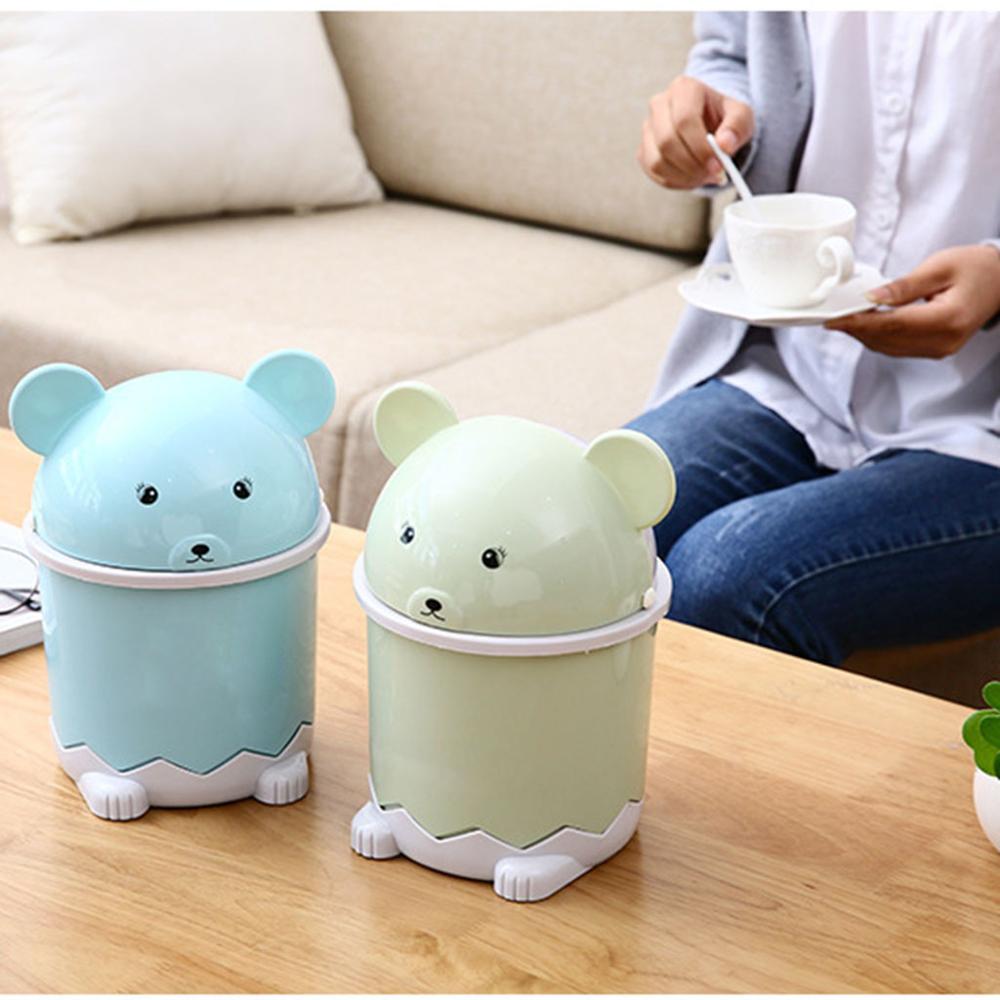 desk trash can Cover Mini Portable Garbage Storage Bin Desktop Kitchen Bathroom Garbage Rubbish Can держатель для мусора SD