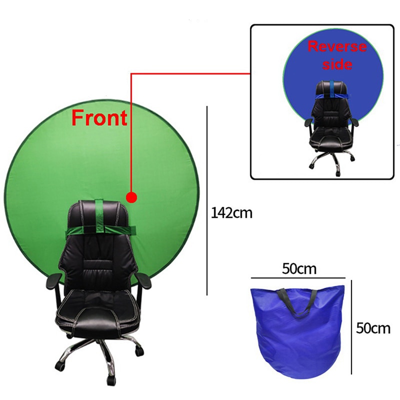 Groen Scherm Achtergronden Fotografie Achtergrond Portable Fold Reflector Voor Live-uitzending Video Ronde 2in1 Achtergrond Panel: Blauw