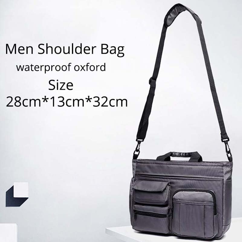 Heren Schoudertas Multifunctionele Zakelijke Tas Voor Documenten Waterdichte Oxford Messenger Bag Heren Laptop Tas