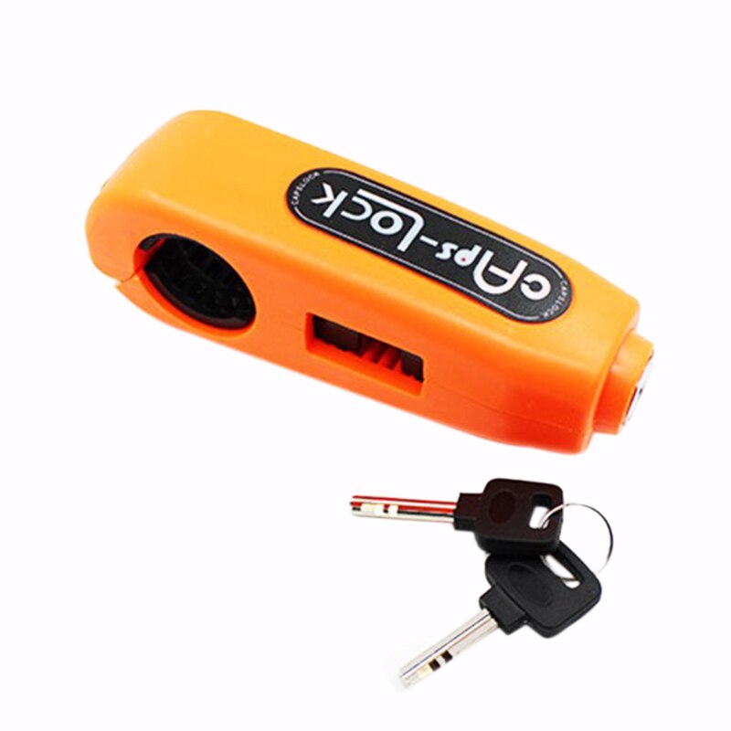 Universal Motorcycle Lock Scooter Handlebar Lock Brake Throttle Grip Anti Theft Protection Security Locks ABS With: Orange