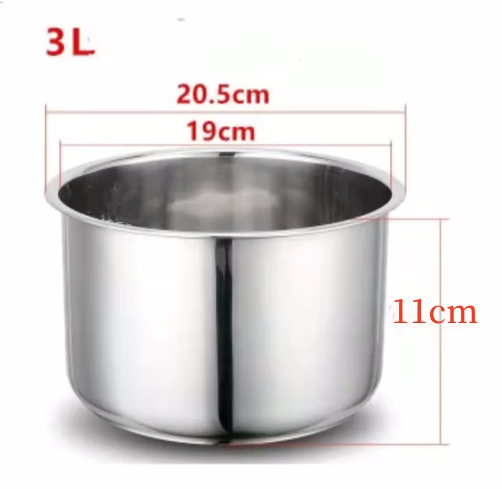 Pressure Cooker 6L Inner Pot Rice Pressure Cooker Liner Stainless Steel Inner Pot Minute Pressure Cooker Liner Rice Cooker Liner: plum