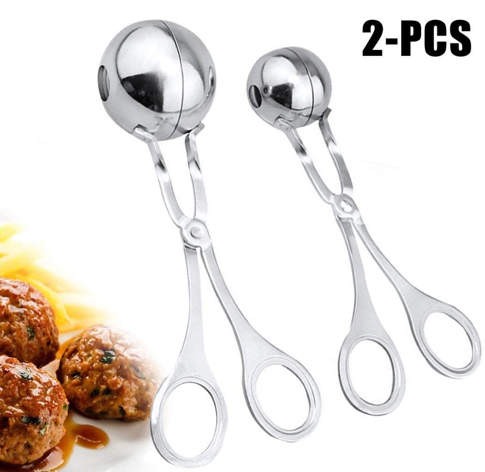 2 stk praktisk kjøttboller produsent rustfritt stål fylt kjøttboller klipp diy fisk kjøtt ris ball maker til matlaging kjøkkenverktøy
