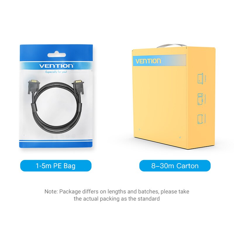 Vention-Cable VGA macho a macho, 1080P, 1m, 1,5 m, 5m, 10m, 20m, 15 Pines, para Monitor de ordenador y proyector