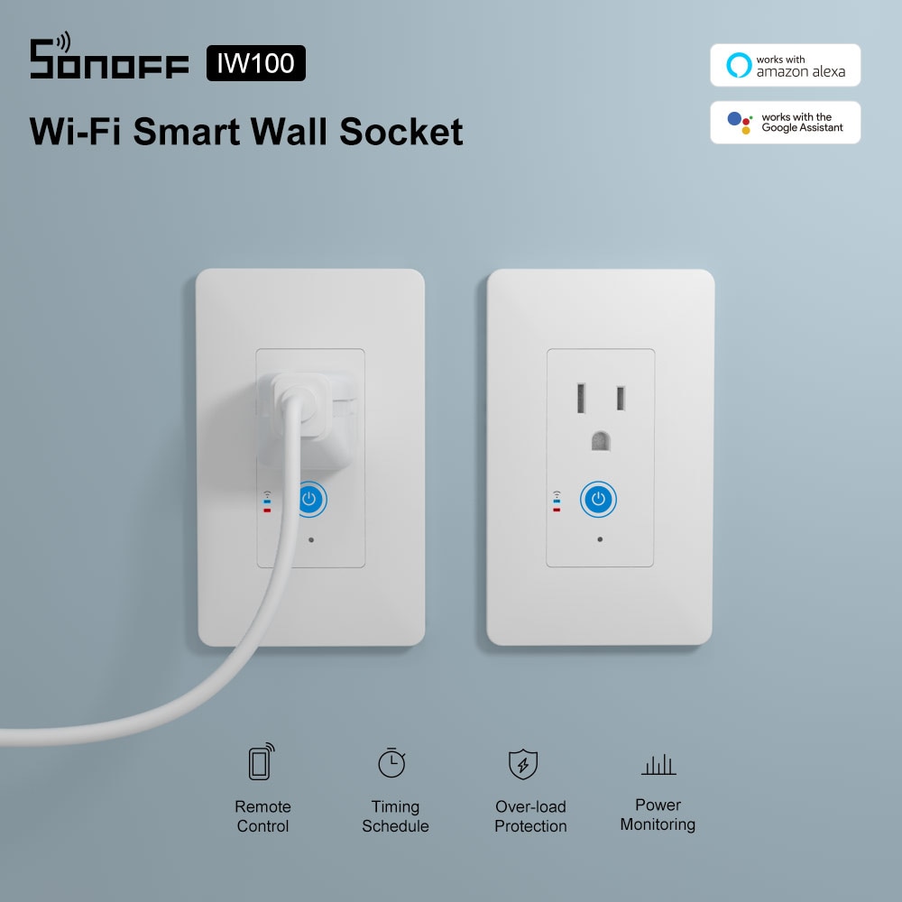 Itead sonoff  iw100/iw10 us wi-fi älykäs tehonvalvonta pistorasia ja kytkin energiaa säästävä ylikuormitussuoja ewelink-sovelluksen kautta