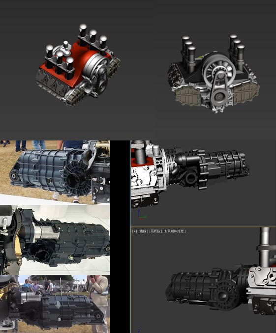 1:64 handgemachte Motor- Luftgekühlter 1:43 horizontal Ich bin Gegensatz Motor- Auto Modell Änderung Szene