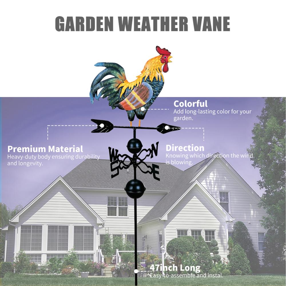 47,24 zoll Metall Wetterfahne Hahn Wetterfahne Eisen Hahn Wetterfahne Dach Montieren Wetterfahne Wind Garten Metall Dekoration