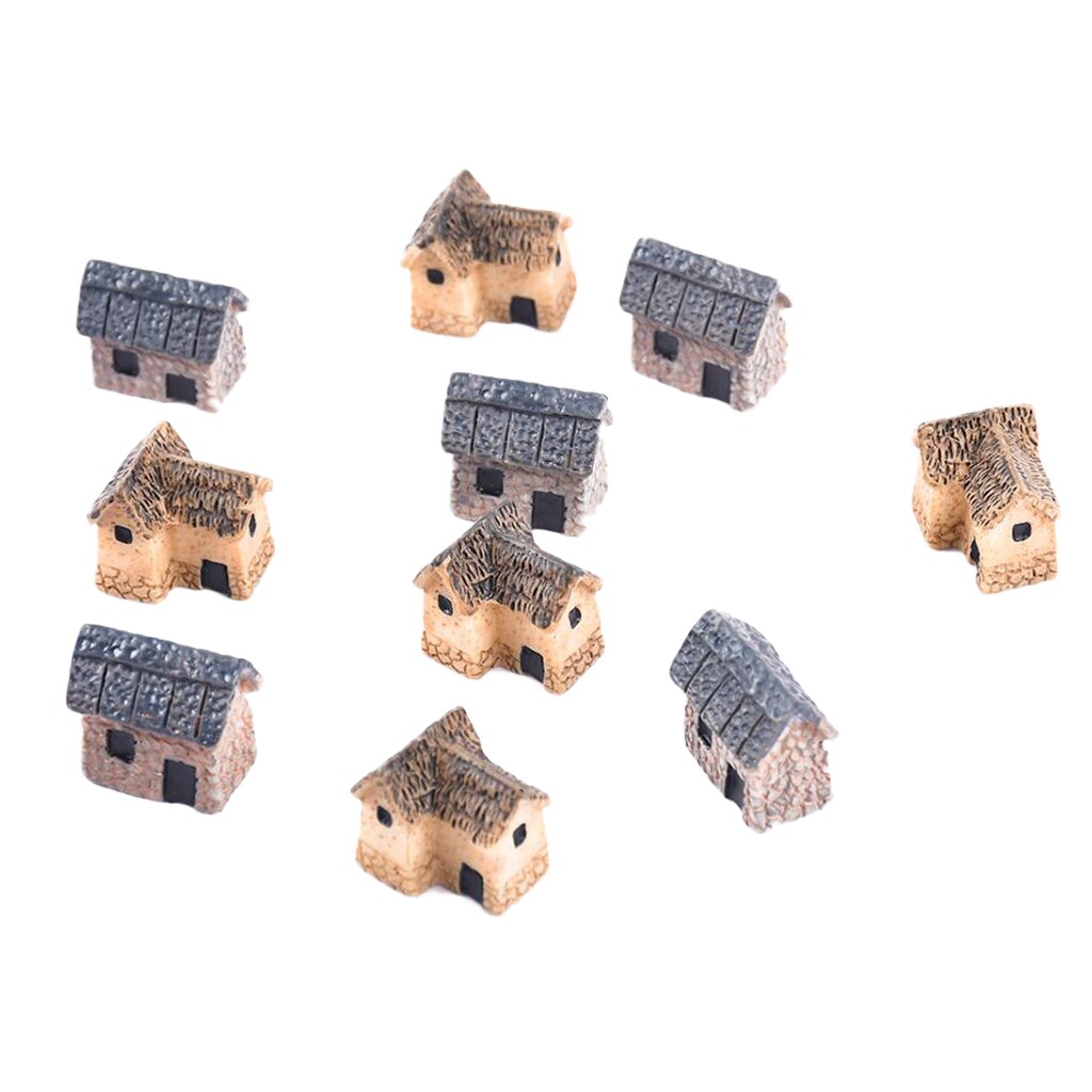 10 Vinatge House Miniature Fairy Garden Craft DIY Micro Landscape Home Decor
