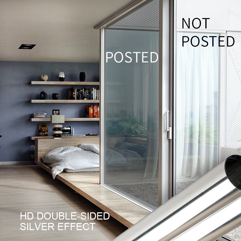Lengte 2M/5M One-Way Spiegel Venster Film Zelfklevende Privacy Bescherming Thermische Isolatie Solar film
