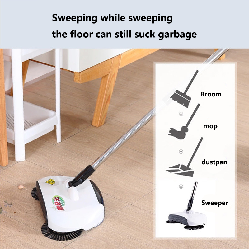Stainless steel hand-push sweeper vacuum cleaner mop floor cleaner household kitchen carpet dust removal telescopic magic broom
