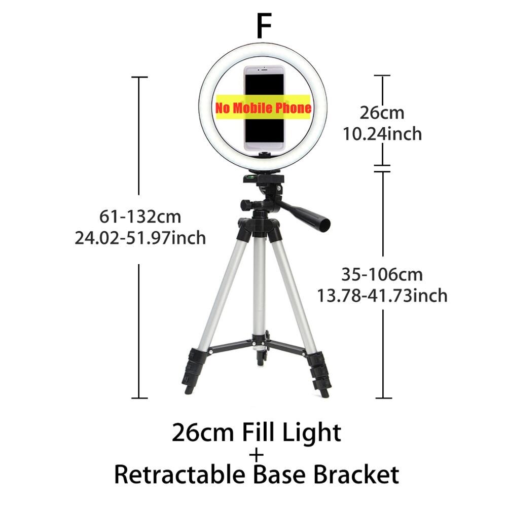 LED Ring Light Photo Studio Camera Light Photography Video Live Beauty Fill Lamp Set With Tripod Bracket for Phone: YELLOW