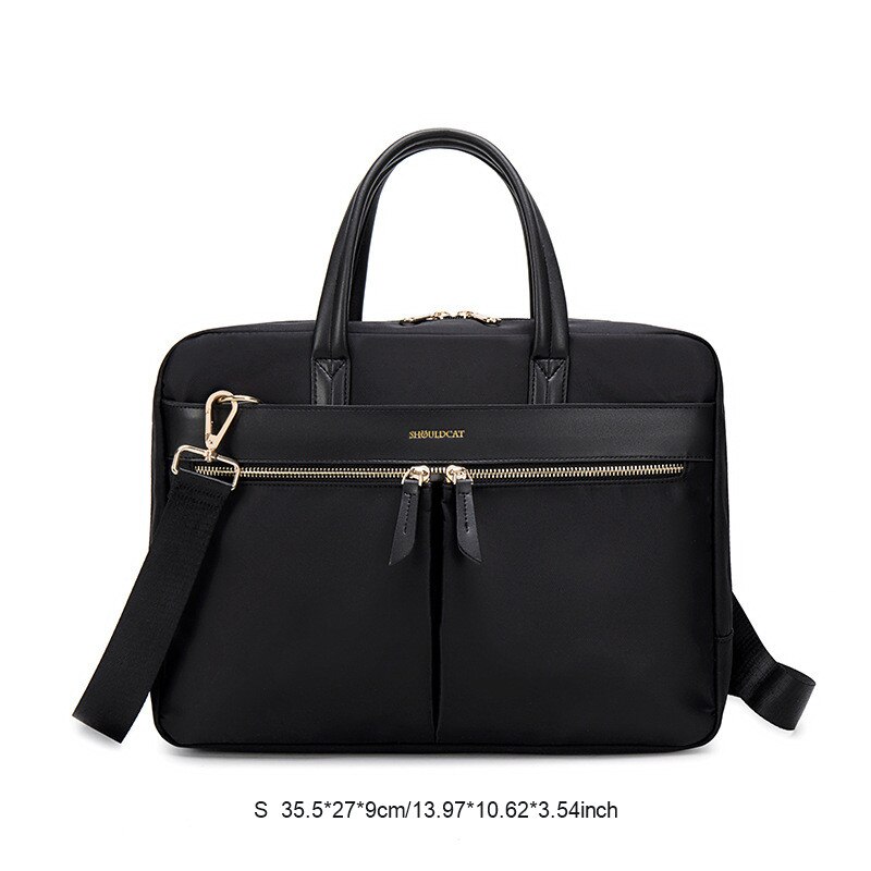 OYIXINGER Women&#39;s Briefcase Business Tote Messenger Bags For Female A4 Document Storage 13 14 15 Inch Laptop Bag For Macbook Hp: Black s