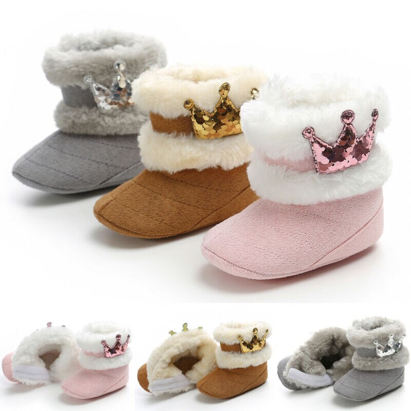 Baby Girl Soft Booties Winter Snow Boots Infant Toddler Newborn Warm Shoes 0-18M