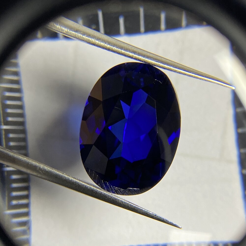 Meisidian 15X20mm Ovale Vorm 5A Hand Cut 23 Karaat Losse Korund Royal Blue Sapphire Stone