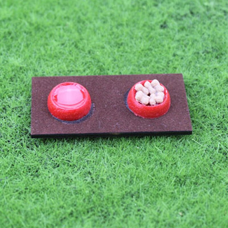 1PC di Cibo Ciotola del Gatto Del canna Contenitore di Alimento mini Resina Animale Domestico per 1/6 1/12 Casa Delle Bambole Finta Mobili Giocattolo Regalo per bambini