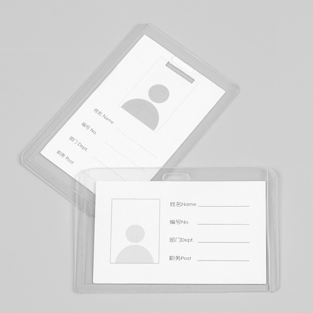 5PCs Transparent Plastic Badge Work Card Holder Protector Cover ID Card Pouch Business Case Pocket Unisex Card Sleeve