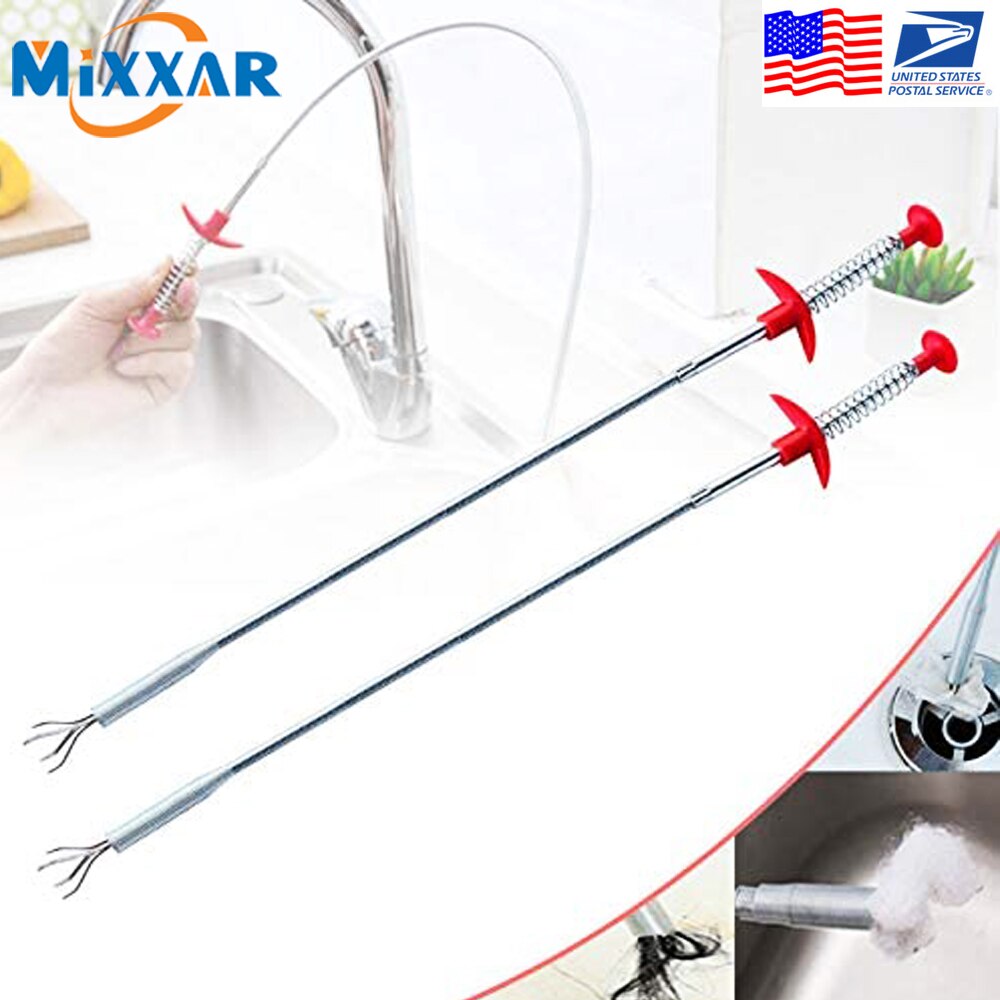ZK30 60cm Drain Cleaners Flexible Claw Pick Up Reacher Assist Tool for Litter Pick Home Sink Drains Toilet Cleaning